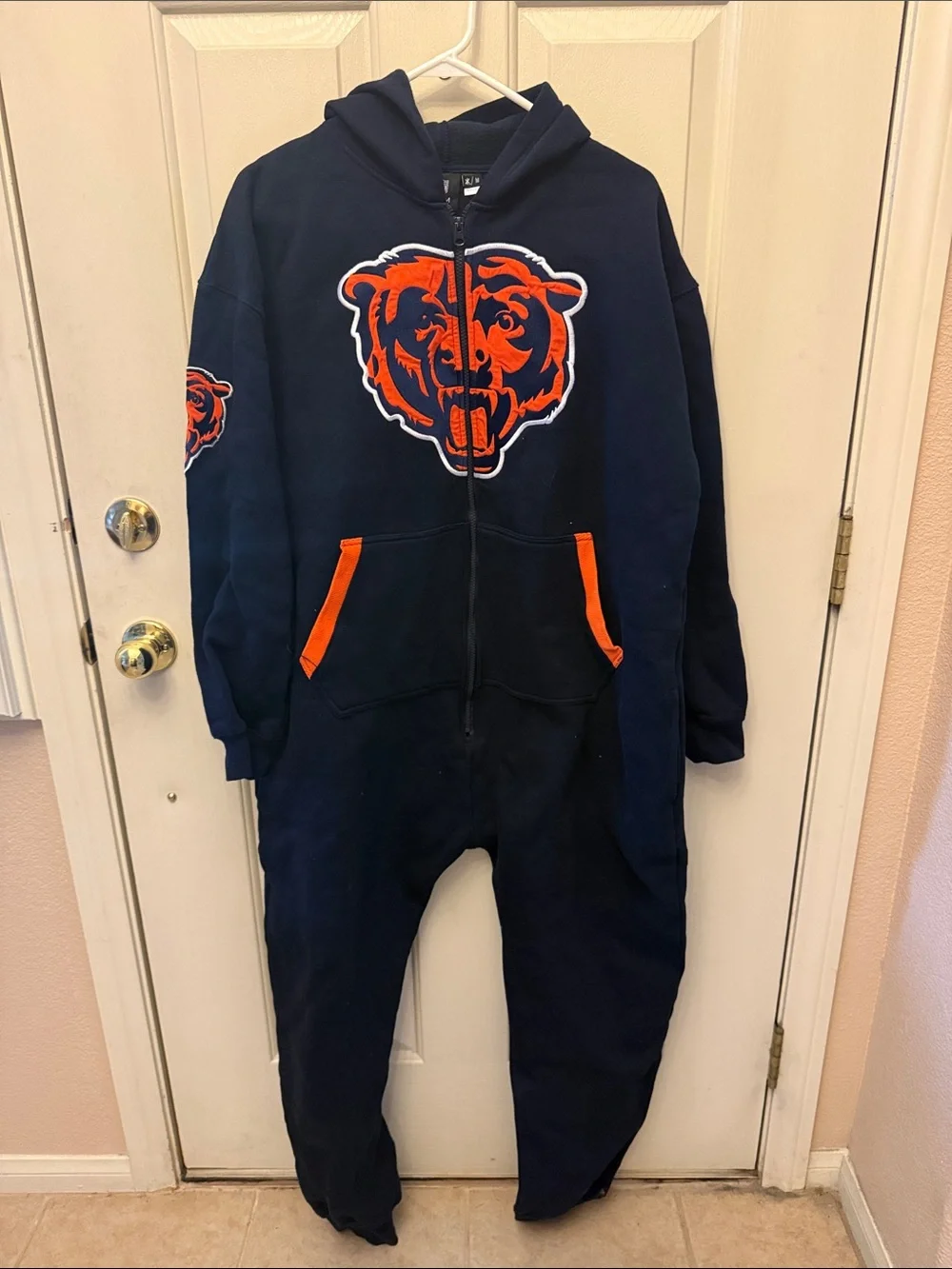 Chicago Bears Navy and Orange men’s One-Piece Hoodie - Picture 1 of 5